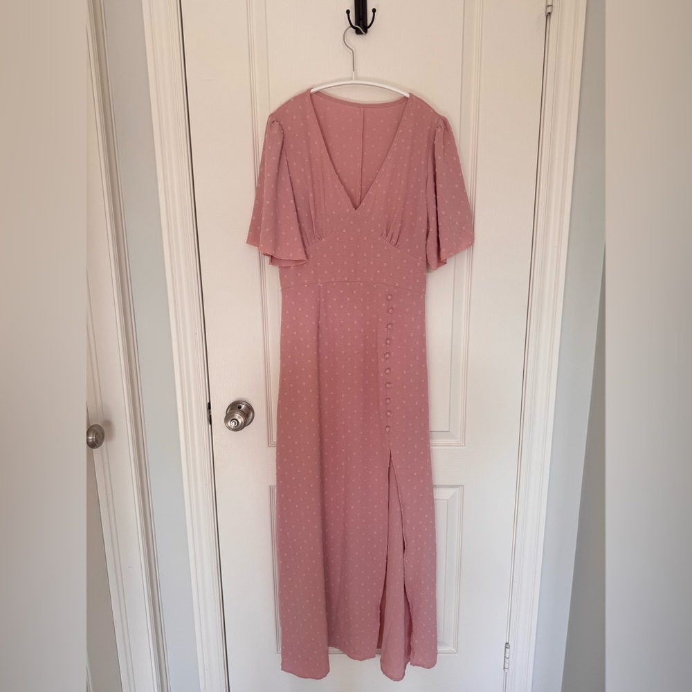 BRAND NEW - side slit v neck dress